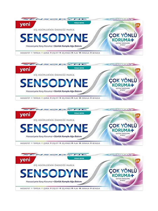 Sensodyne Çok Yönlü Koruma Diş Macunu 4x75 ml Üstün Temizleme