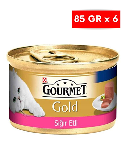 Gourmet Gold Kıyılmış Sığır Etli Kedi Konservesi 85 gr x 6 Adet