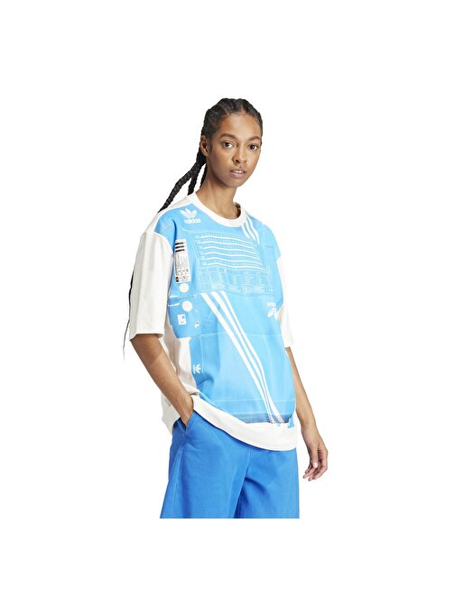 IU2462-K adidas Ksenıa Box Tee      C Kadın T-Shirt Mavi