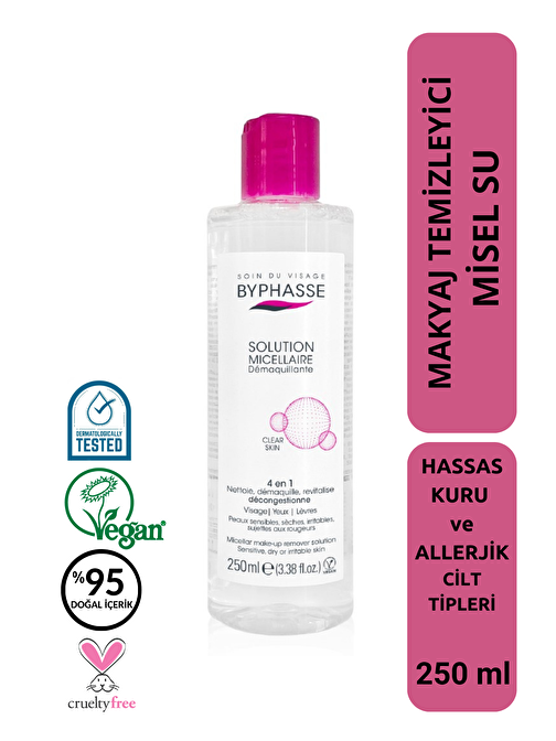 Micellar Yüz ve Makyaj Temizleyici  Misel Su Kuru,Hassas ve Allerjiye Meyilli Ciltler 250ml