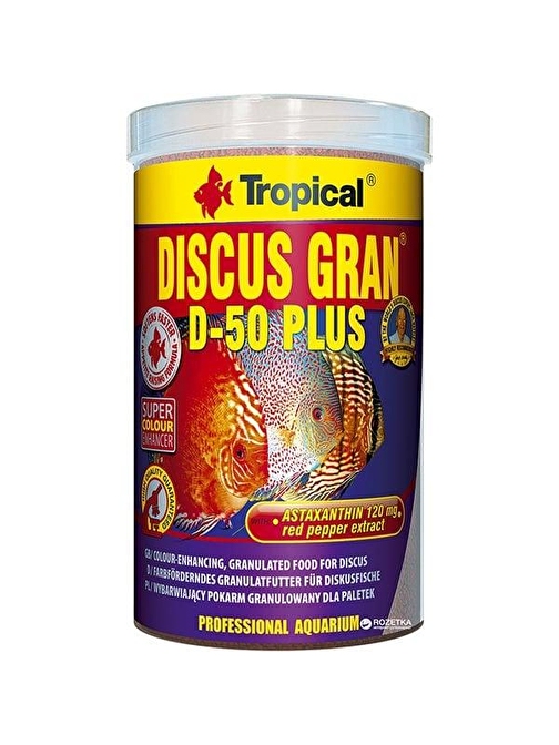 Tropical Discus Gran D-50 Plus Discus Balıkları için Renklendirici Granül Balık Yemi 1000 Ml 440 Gr