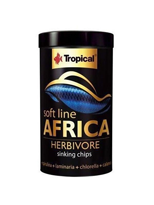 Tropical Softline Africa Herbivore Chips Afrika Balıkları için Batan Yumuşak Taneli Cips Balık Yemi 100 Ml 52 Gr