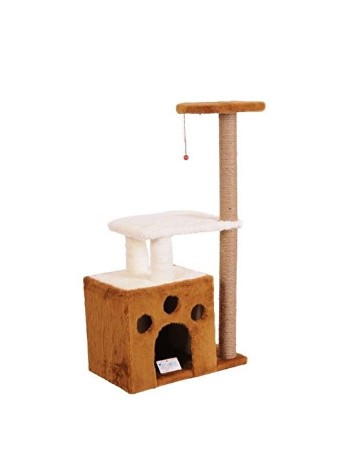 Cat Hause S02 Yuvalı Kedi Tırmalama Evi Kahverengi 97 Cm