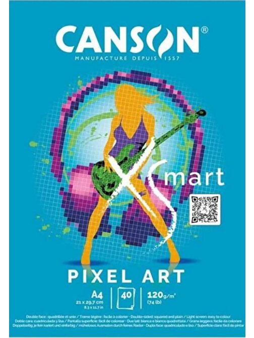 Canson XSMART PIXEL ART A4 120G 40 Sayfa