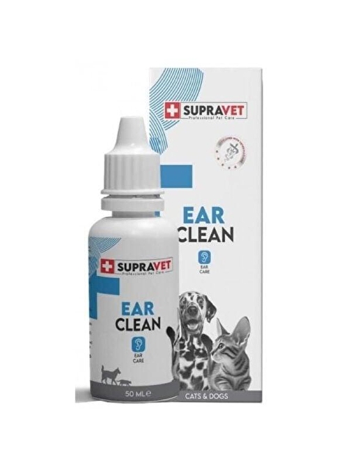 Supravet Ear Clean Kedi ve Köpek Kulak Temizleme Solüsyonu 50 Ml