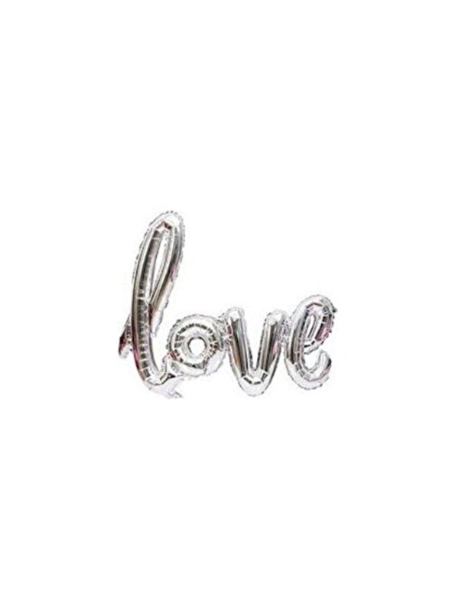 Pazariz Pazariz Sevgililer Günü Gümüş Love Yazılı Folyo Balon
