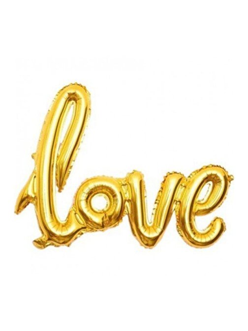 Pazariz Pazariz Sevgililer Günü Altın Love Yazılı Folyo Balon