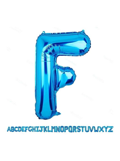 Pazariz Pazariz 1 Metre Mavi F Harfi Folyo Harf Balon Mavi F Balon Doğum Günü Balonu Mavi