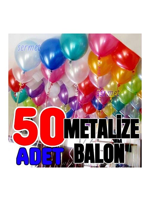 Pazariz Pazariz Metalik Balon Dekor Parlak Balon Metalize Balon Karışık Renk Ssd