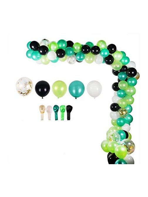 Pazariz Pazariz Yeşil Siyah Zincir Balon Setleri