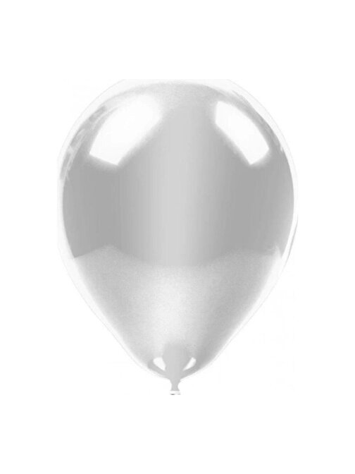 Pazariz Pazariz Baskısız Metalik Balon Gümüş 100'Lü