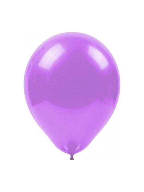 Pazariz Pazariz Baskısız Metalik Balon Lila 100'Lü
