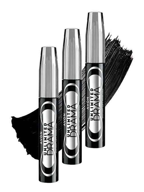 Avon Unlimited Drama Instant Lift Maskara Blackest Black 10 Ml. Üçlü Set