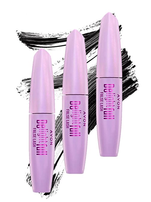 Avon Delightfull False Lash Maskara 10 Ml. Blackest Black Üçlü Set