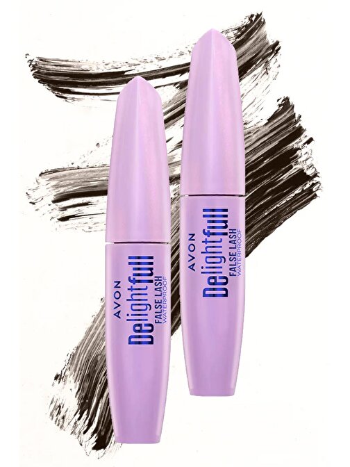 Avon Delightful False Lash Suya Dayanıklı Maskara 10 Ml. Lava Brown İkili Set