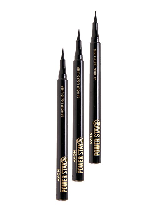 Avon Power Stay Likit Liner Blackest Black Üçlü Set