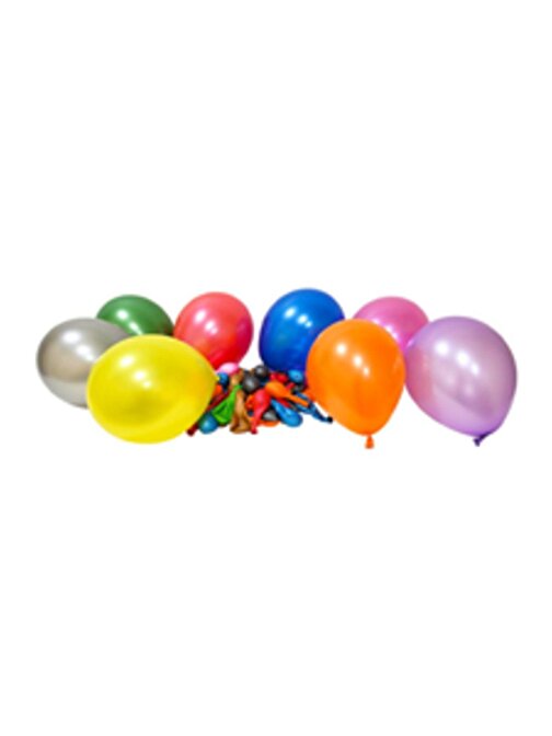 Pazariz Pazariz 12" Karışık Baskısız Metalik Renk Balon (100'Lük)
