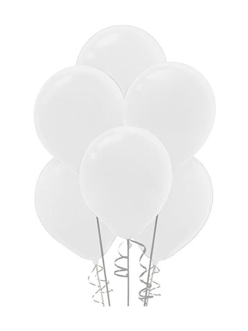 Pazariz Pazariz Pastel Beyaz Balon 100'Lü