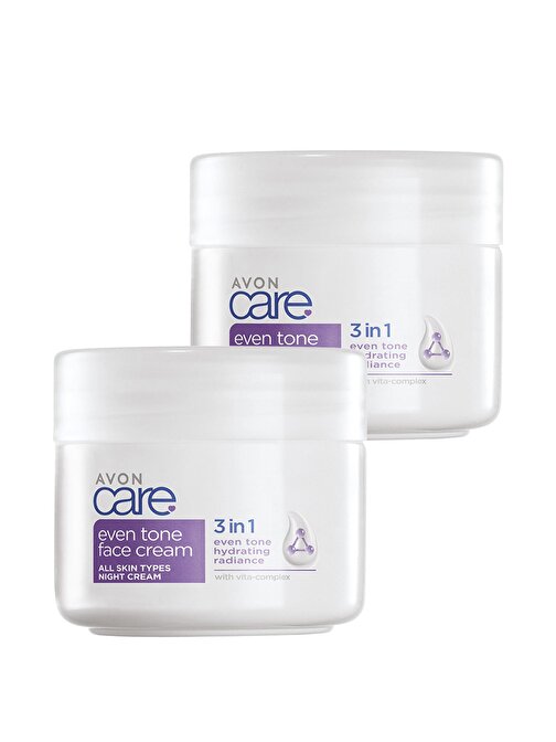 Avon Care 3 in 1 Even Tone Vita Complex Gece Yüz Kremi 100 Ml.   İkili Set