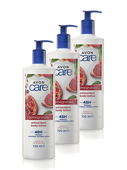 Avon Care Nar Özü İçeren Antioksidan Nemlemdirici Vücut Losyonu 720 Ml. Üçlü Set