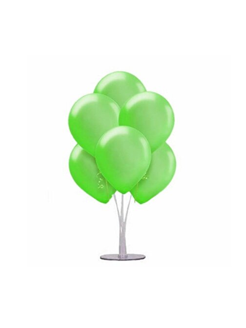 Pazariz Pazariz 1 Adet 7 Balonlu Metalik Yeşil Ayaklı Balon Standı