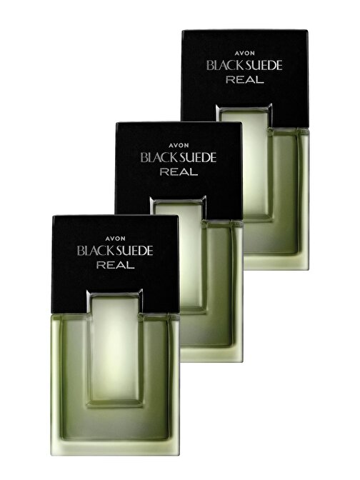 Avon Black Suede Real Erkek Parfüm Edt 75 Ml. Üçlü Set