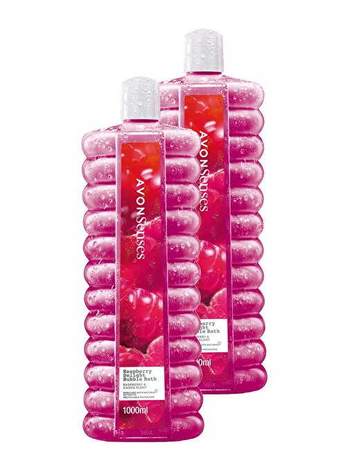 Avon Senses Raspberry Delight Ahududu ve Frenk Üzümü Kokulu Banyo Köpüğü 1 Lt. İkili Set