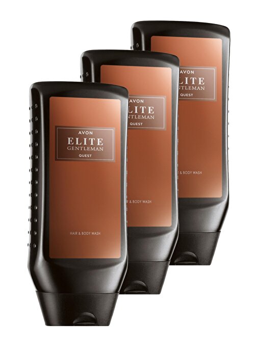 Avon Elite Gentleman Quest Parfüm Kokulu Saç ve Vücut Şampuanı 250 Ml. Üçlü Set