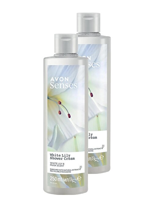 Avon Senses White Lily  Beyaz Zambak Kokulu Duş Jeli 250 Ml. İkili Set