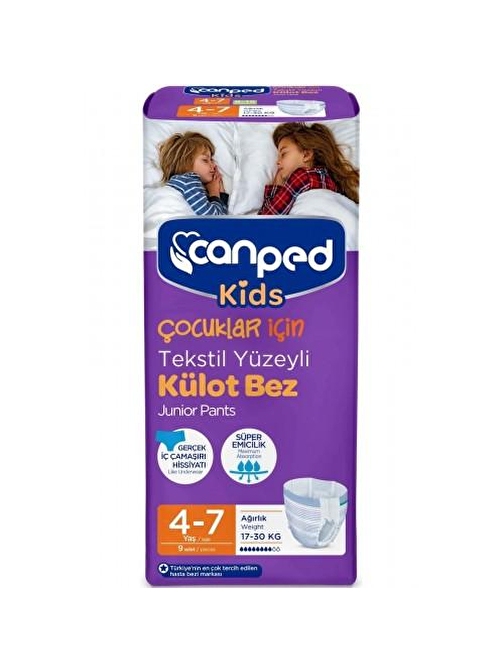 Canped Çocuklar için Emici Külot 4-7 yaş 9 lu