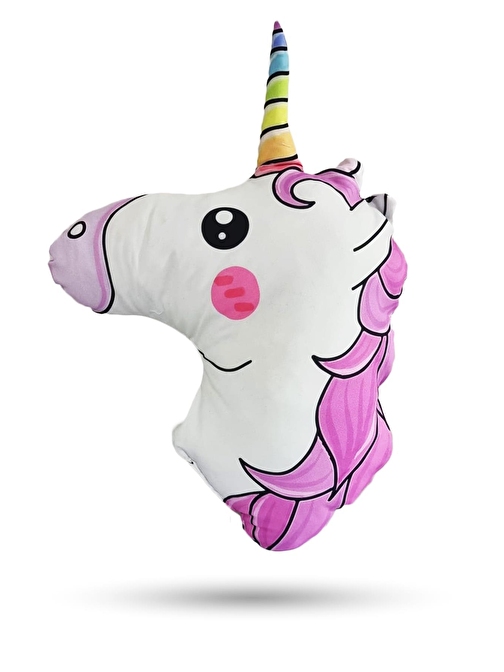 46 cm Unicorn Yastık - Renkli Unicorn Yastık - Çocuk Yastık - Bebek Yastık Elyaf Yastık Atcık Yastık