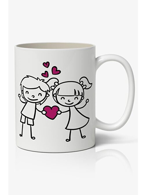 Sevgiliye Özel Sevgililer Günü Baskılı Kupa Bardak Kahve Kupa Bardak Model 3
