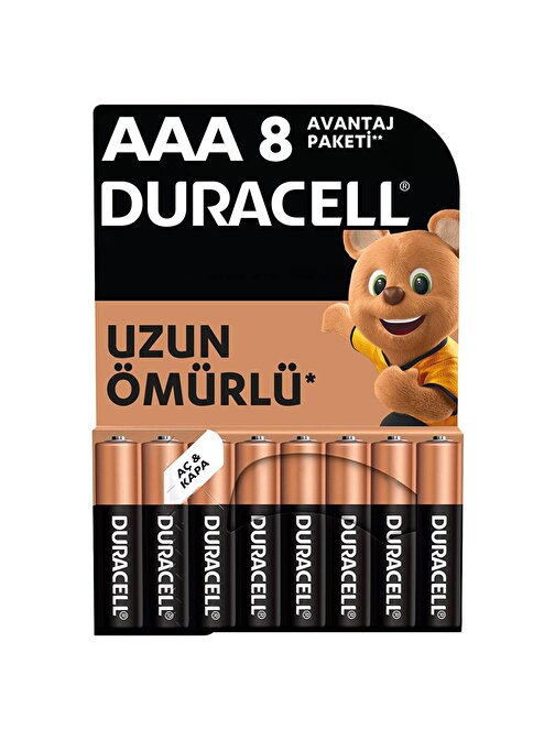 Duracell Alkalin AAA İnce Pil 6+2 Adet