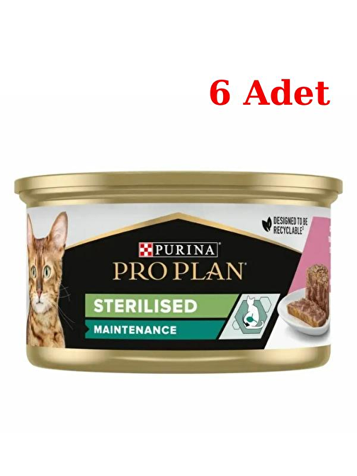Pro Plan Ton Balıklı ve Somonlu Kısırlaştırılmış Kedi Konservesi 85 Gr 6 Adet