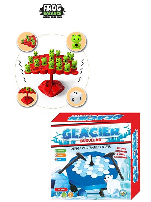 Kurbağa Denge Oyunu + Buz Kırma Oyunu Frog Balance Kutu Oyunu Eğitici Oyun Beceri Oyunu Oyun Seti