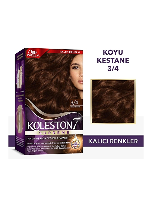 Koleston Supreme Saç Boyası 3/4 Koyu Kestane