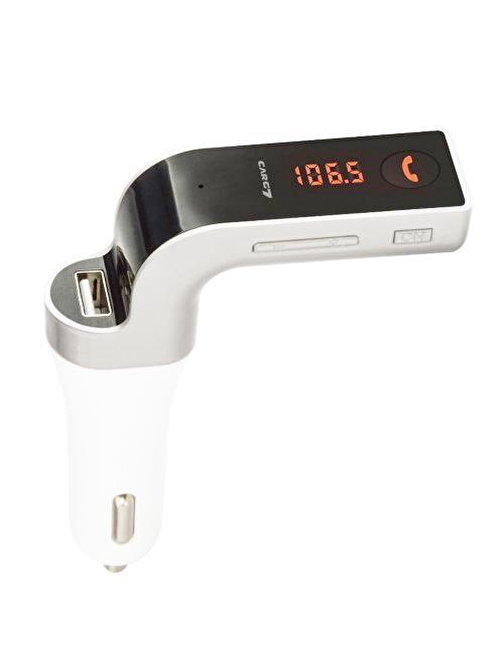 Torima CARG7 Bluetooth Araç FM Transmitter Usb Girişli Beyaz Android İOS Cihazlar Uyumlu