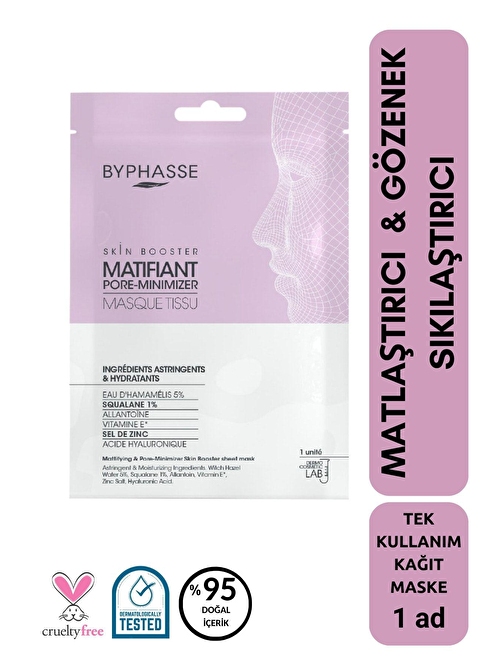 Matlaştırıcı ve Gözenek Sıkılaştırıcı Skin Booster Kağıt Yüz Maskesi 1ad