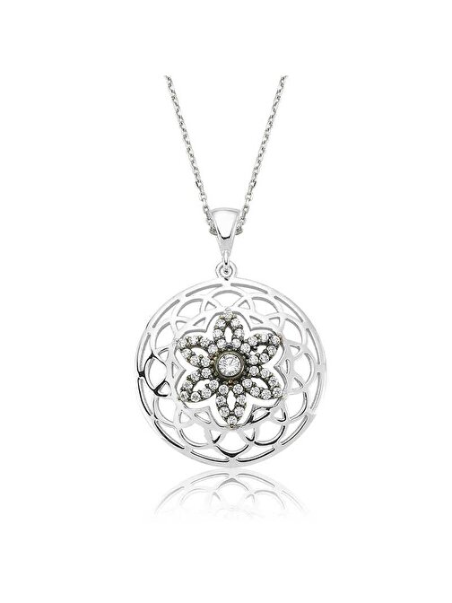 Trendbidünya 925 Ayar Gümüş Yaşam Çiçeği Kadın Gümüş Kolye