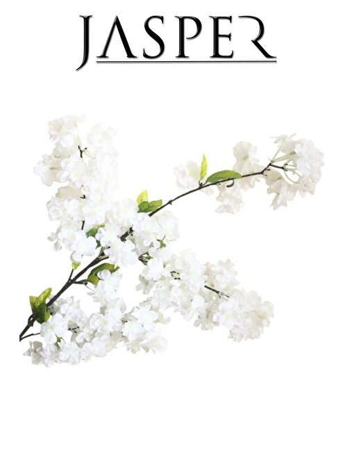 Jasper Yapay Çiçek Bahar Dalı Japon Kiraz Çiçeği 90 Cm Beyaz