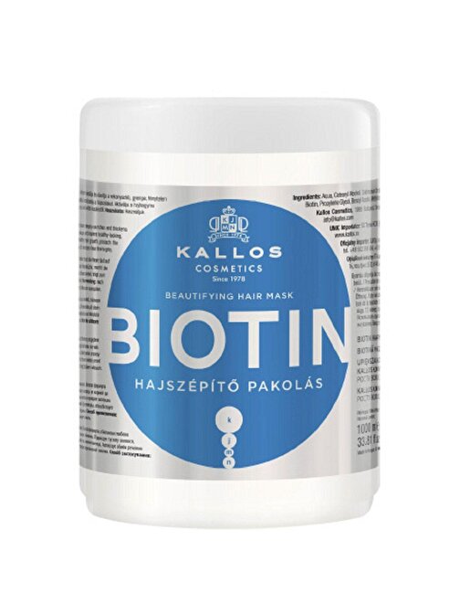 Biotin İçeren 1000 ml Besleyici ve Koruyucu Saç Bakım Maskesi