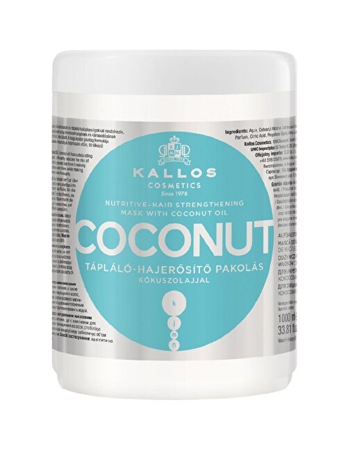 Coconut Hindistan Cevizi Yağı Içeren Güçlendirici Ve Besleyici Saç Bakım Maskesi 1000ml