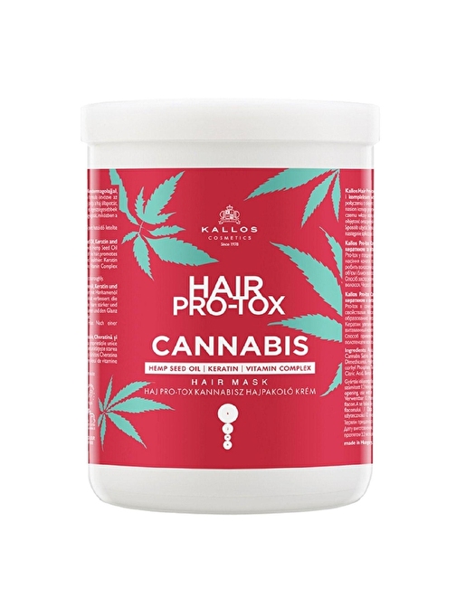 Hair Pro-tox Cannabis 1000ml Kenevir Tohumu Yağı, Keratin Ve Vitamin Kompleksi Içeren Saç Maskesi