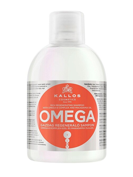 Omega 1000ml Cansız Ve Yıpranmış Saçlara Omega-6 Kompleksli Ve Macadamia Yağlı Onarım Şampuanı