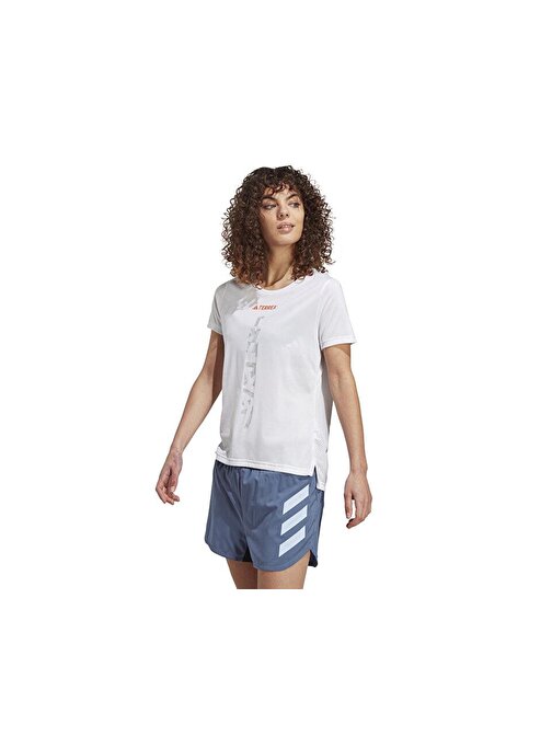 adidas Agr Shirt W Kadın Koşu Tişörtü HT9415 Beyaz