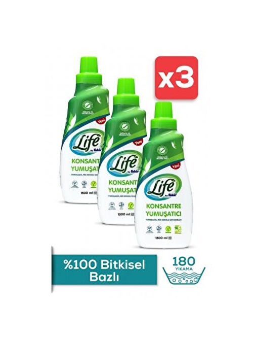 Life By Fakir Bitkisel Bazlı Çamaşır Yumuşatıcısı 1500 ml x 3 Adet