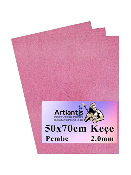 Pembe Keçe 50x70 cm 2.0 mm 3 Adet Renkli Hobi Keçesi Elişi Keçesi Anasınıfı Kreş Okul Öncesi