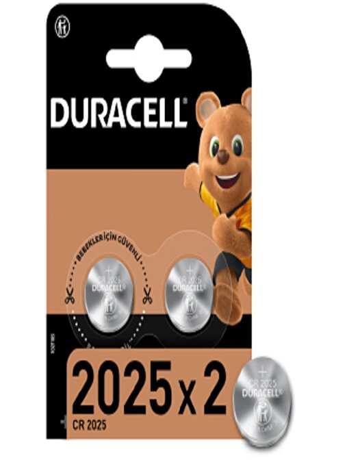 Duracell Özel 2025 Lityum Düğme Pil 3V, 2’li paket