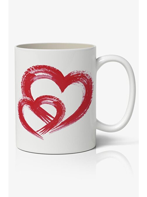 Sevgiliye Özel Kalp Sevgililer Günü Baskılı Kupa Bardak Kahve Kupa Bardak