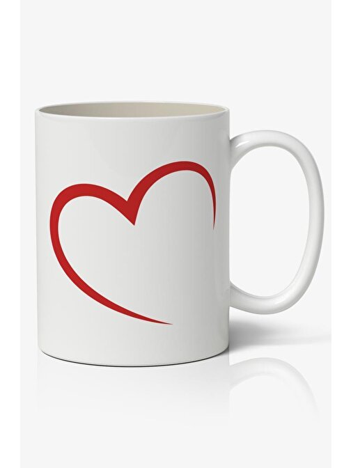 Sevgiliye Özel Kalp Sevgililer Günü Baskılı Kupa Bardak Kahve Kupa Bardak Mod 2